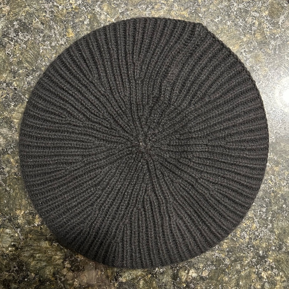GANNI STRUCTURED RIB BERET Black - Picture 3 of 4